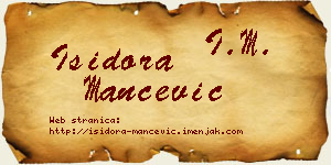 Isidora Mančević vizit kartica